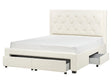 Storage Bed Cream  Velvet Upholstery EU King Size 5ft3 Tufted Tall Headboard Drawers Glam Design  Beliani