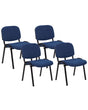 Set of 4 Chairs Blue Armless Leg Caps Plastic Iron Legs Stackable Conference Chairs Contemporary Modern Scandinavian Design Dining Room Seating Beliani