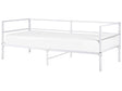 Bed Frame White Metal EU Single 3ft Industrial Modern Style In-Built Slats Beliani