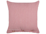 Decorative Cushion Red and White Cotton 45 x 45 cm Striped Pattern Buttons Retro Dcor Accessories Bedroom Living Room Beliani