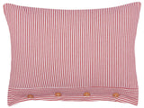 Decorative Cushion Red and White Cotton 40 x 60 cm Striped Pattern Buttons Retro Dcor Accessories Bedroom Living Room Beliani