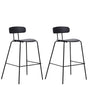 Set of 2 Bar Chairs Black Plastic Seat Counter Height Bar Stools Metal Legs  Beliani