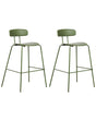 Set of 2 Bar Chairs Green Plastic Seat Counter Height Bar Stools Metal Legs  Beliani