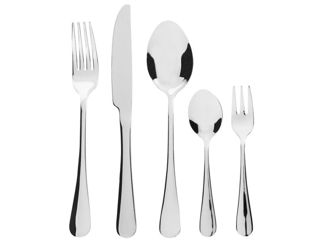 Cutlery Set Silver Stainless Steel 30 Pieces for 6 People Knife Spoon Fork Teaspoon Cake Fork Modern Design Beliani