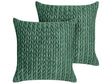 Set of 2 Scatter Cushions Green Polyester Fabric Quilted 45 x 45 cm Throw Pillow Beliani