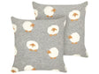 Set of 2 Scatter Cushions Grey Polyester Fabric Animal Sheep Pattern 45 x 45 cm Pillows for Kids Beliani