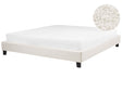 EU Super King Size Bed 6ft Cream Beige Fabric Boucle Slatted Frame without Headboard Beliani