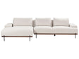 Right Hand Corner Fabric Sofa Beige Fabric Metal Legs 3 Seater Minimalistic Style  Beliani