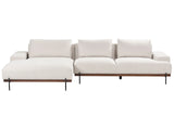 Right Hand Corner Fabric Sofa Beige Fabric Metal Legs 3 Seater Minimalistic Style  Beliani