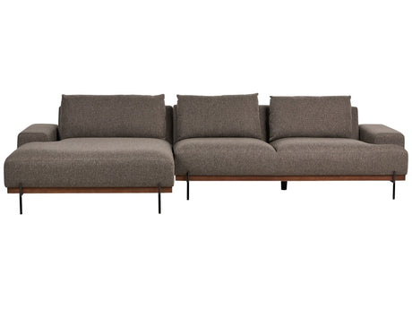 Right Hand Corner Fabric Sofa Beige Fabric Metal Legs 3 Seater Minimalistic Style  Beliani