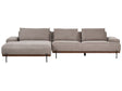 Right Hand Corner Fabric Sofa Light Brown Fabric Metal Legs 3 Seater Minimalistic Style  Beliani