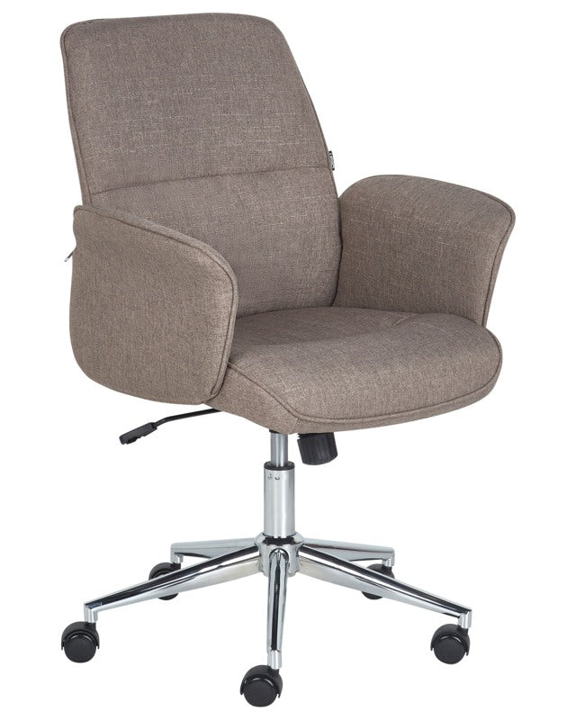 Elegant Office Chair Polyester Swivel Brown Delightful Beliani