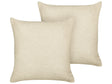 Set of 2 Decorative Cushions Beige Boucle 45 x 45 cm Woven Removable with Zipper Boho Decor Accessories Beliani