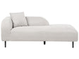 Chaise Lounge Light Grey Fabric 2 Seater Left Hand Throw Cushion Retro Minimalistic Beliani