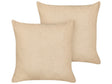 Set of 2 Decorative Cushions Sand Beige Boucle 60 x 60 cm Woven Removable with Zipper Boho Decor Accessories Beliani