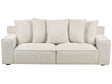 3 Seater Sofa Off-White Chenille Fabric Upholstery with Cushions Comfortable Couch for 3 People Modern Living Room  Beliani