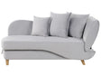 Right Hand Chaise Lounge Light Grey Velvet with Storage Reclining Backrest Throw Cushions 2 Seater Scandinavian Modern Design Beliani