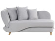 Left Hand Chaise Lounge Light Grey Velvet with Storage Reclining Backrest Throw Cushions 2 Seater Scandinavian Modern Design Beliani