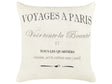 Set of 2 Decorative Cushions White Linen Cotton 50 x 50 cm Decorative Caption Classic Retro Decor Accessories Beliani