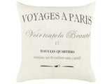 Set of 2 Decorative Cushions White Linen Cotton 50 x 50 cm Decorative Caption Classic Retro Decor Accessories Beliani