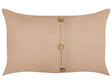 Set of 2 Decorative Cushions Beige Linen Cotton 30 x 50 cm Decorative Buttons Classic Retro Decor Accessories Beliani
