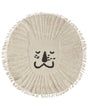 Area Rug Beige Cotton  140 cm Round Decorative Tassels Lion Print Boho Style Living Room Kids Children's Room Beliani
