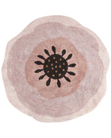 Area Rug Pink Cotton  140 cm Round Boho Style Living Room Kids Children's Room Beliani