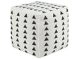 Pouffe White and Black Cotton 45 x 45 cm Geometric Pattern Decorative Seat Handmade Boho Modern Style Living Room Bedroom Beliani