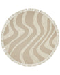 Round Area Rug Beige Cotton ⌀ 140 cm Tufted with Fringe Pattern Boho Living Room Bedroom Beliani