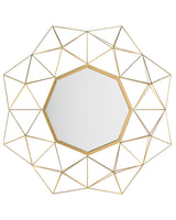 Wall Mounted Hanging Mirror Gold 69 x 80 cm Sun Star Shape Decorative Accent Piece Living Room Bedroom Beliani