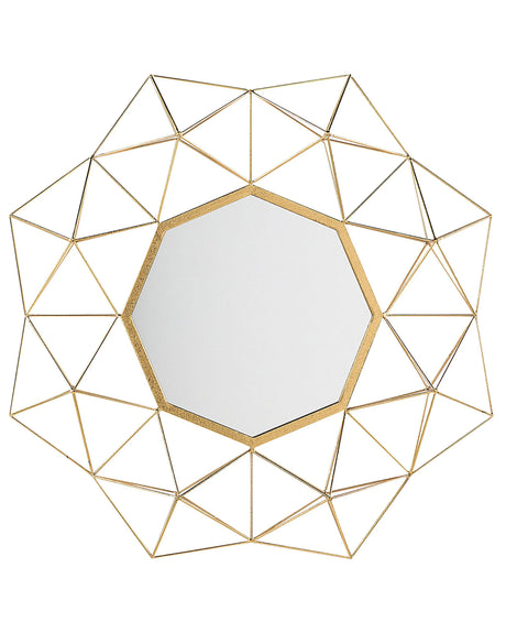 Wall Mounted Hanging Mirror Gold 69 x 80 cm Sun Star Shape Decorative Accent Piece Living Room Bedroom Beliani