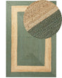 Area Rug Green Jute 200 x 300 cm Braided Handmade Geometric Pattern Natural Boho Style Textile Beliani