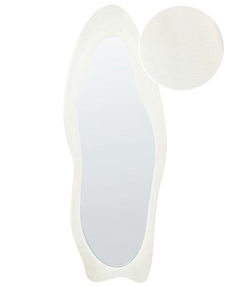 Wall Mirror White MDF Frame Glass 57 x 160 cm Irregular Shape Decorative Wall Mounted Accent Piece Modern Style Beliani