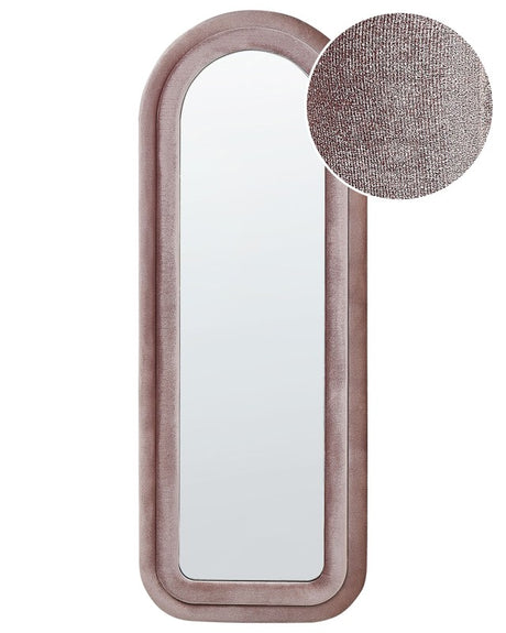 Wall Mirror Pink MDF Frame Glass 60 x 160 cm Irregular Shape Decorative Wall Mounted Accent Piece Modern Style Beliani