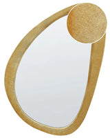 Wall Mirror Yellow MDF Frame Glass 61 x 91 cm Irregular Shape Decorative Wall Mounted Accent Piece Modern Style Beliani