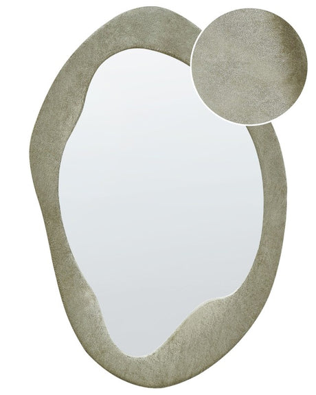 Wall Mirror Green MDF Frame Glass 59 x 90 cm Irregular Shape Decorative Wall Mounted Accent Piece Modern Style Beliani