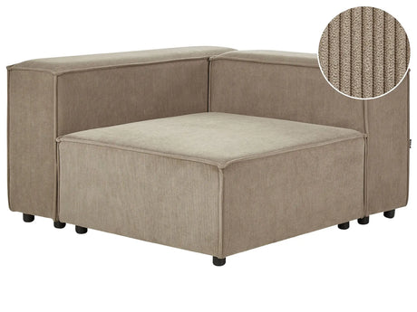 Corner Section Brown Corduroy 1-Seat Sofa Module Modern Single-Seat Beliani