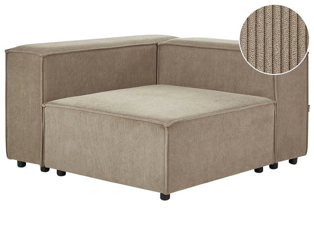 Corner Section Brown Corduroy 1-Seat Sofa Module Modern Single-Seat Beliani