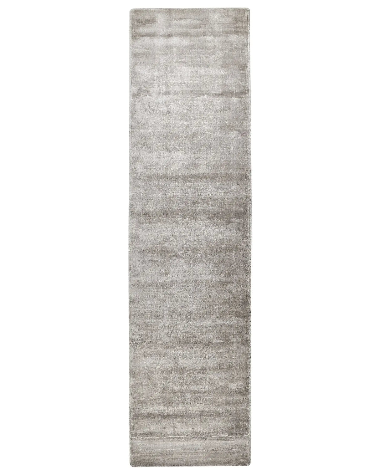 Runner Area Rug Light Grey Viscose 80 x 300 cm Tufted Low Pile Modern Beliani
