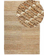 Area Rug Beige Jute 200 x 300 cm Striped Pattern Hand Woven Boho Hallway Bedroom Beliani