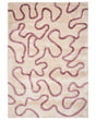Area Rug Beige and Pink Viscose and Wool Abstract Pattern 160 x 230 cm Modern Glam Style Beliani