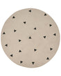 Round Area Rug Beige Cotton ø 140 cm Solid With Geometric Pattern Beliani