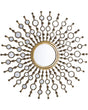 Wall Hanging Mirror Gold 70 cm Round Sunburst Sun Shape Glamour Vintage Hollywood Gloss Finish Beliani