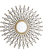 Wall Hanging Mirror Gold 70 cm Round Sunburst Sun Shape Glamour Vintage Hollywood Gloss Finish Beliani