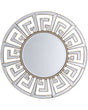 Wall Hanging Mirror Gold 70 cm Round Decorative Frame Geometric Tribal Inspired Gloss Finish Beliani