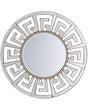 Wall Hanging Mirror Gold 70 cm Round Decorative Frame Geometric Tribal Inspired Gloss Finish Beliani