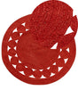 Area Rug Red Jute ø 120 cm Round Handwoven Boho Style Hallway Living Room Bedroom Beliani