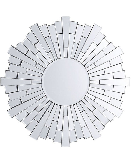 Wall Hanging Mirror Silver 70 cm Round Gloss Finish Beliani