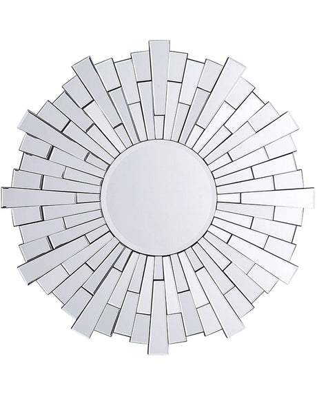 Wall Hanging Mirror Silver 70 cm Round Gloss Finish Beliani