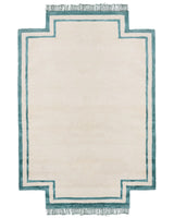 Area Rug Beige Viscose and Wool Irregular Shape 160 x 230 cm Modern Glam Style Beliani
